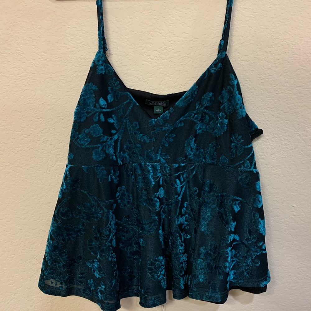 Wild Fable Velvet Turquoise Top